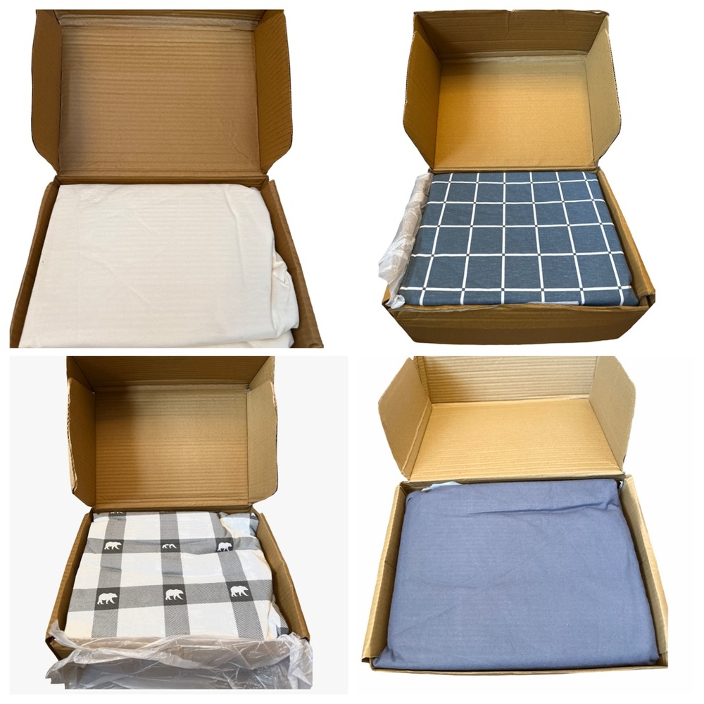 Elegant Home Bedding Sheet Set - White,‎ Blue, Gray